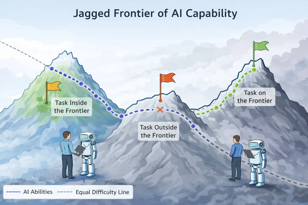 Grafico che mostra come l'IA amplifica le differenze di competenza e performance tra consulenti junior e senior