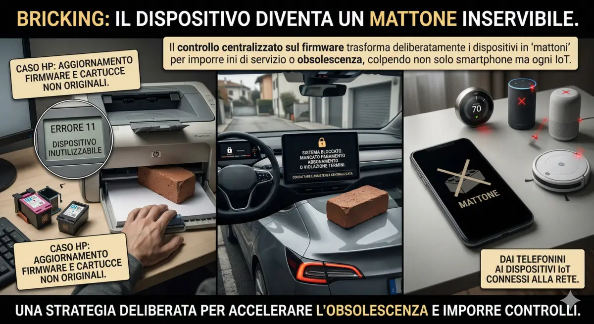Bricking come strumento di controllo nel firmware: il dispositivo diventa un mattone