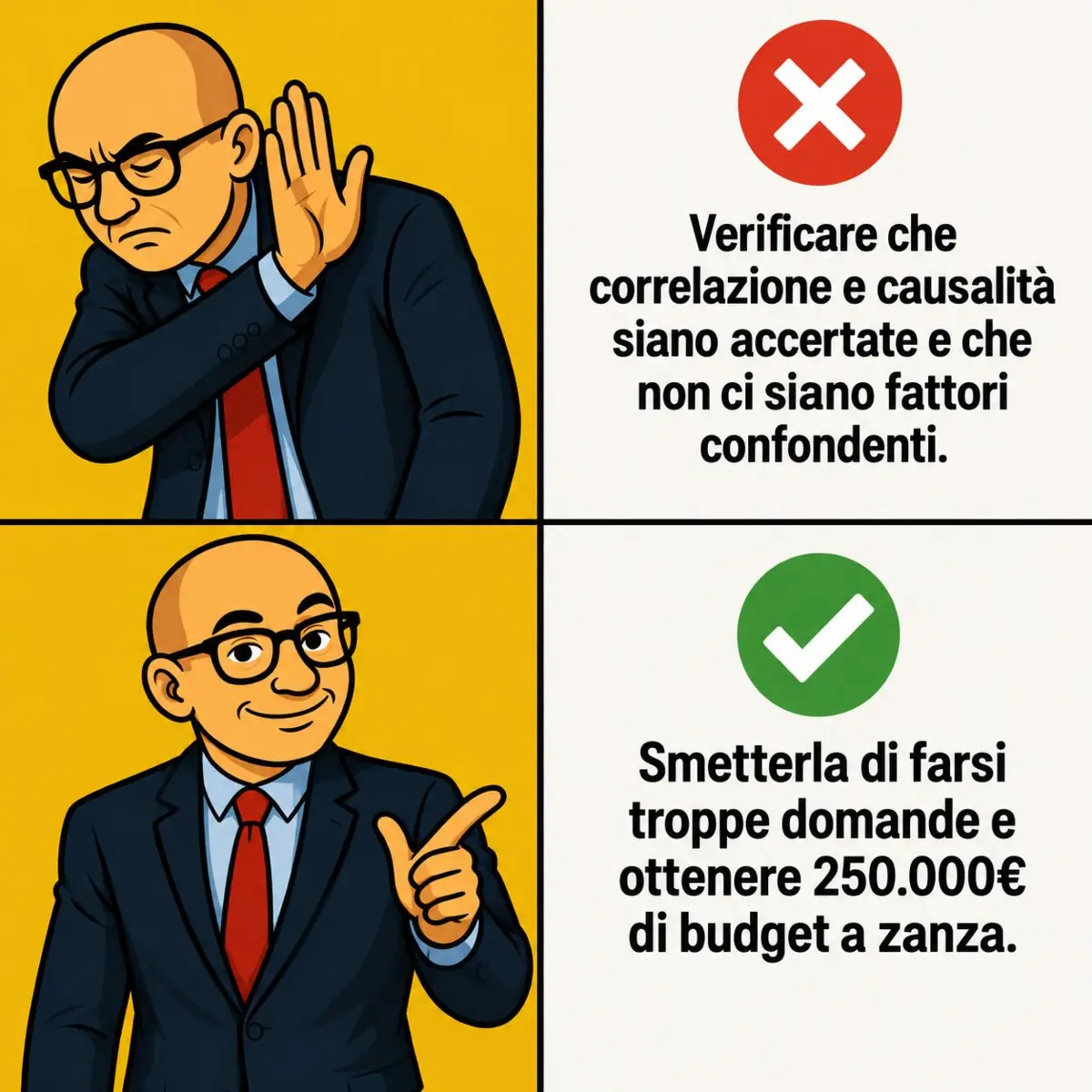 Manager analizza dati: nega la correlazione, accetta il rischio di fattori confondenti