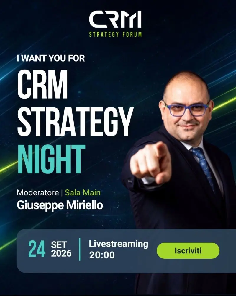 I want you for CRM Strategy Night — speaker durante livestream del 24 settembre