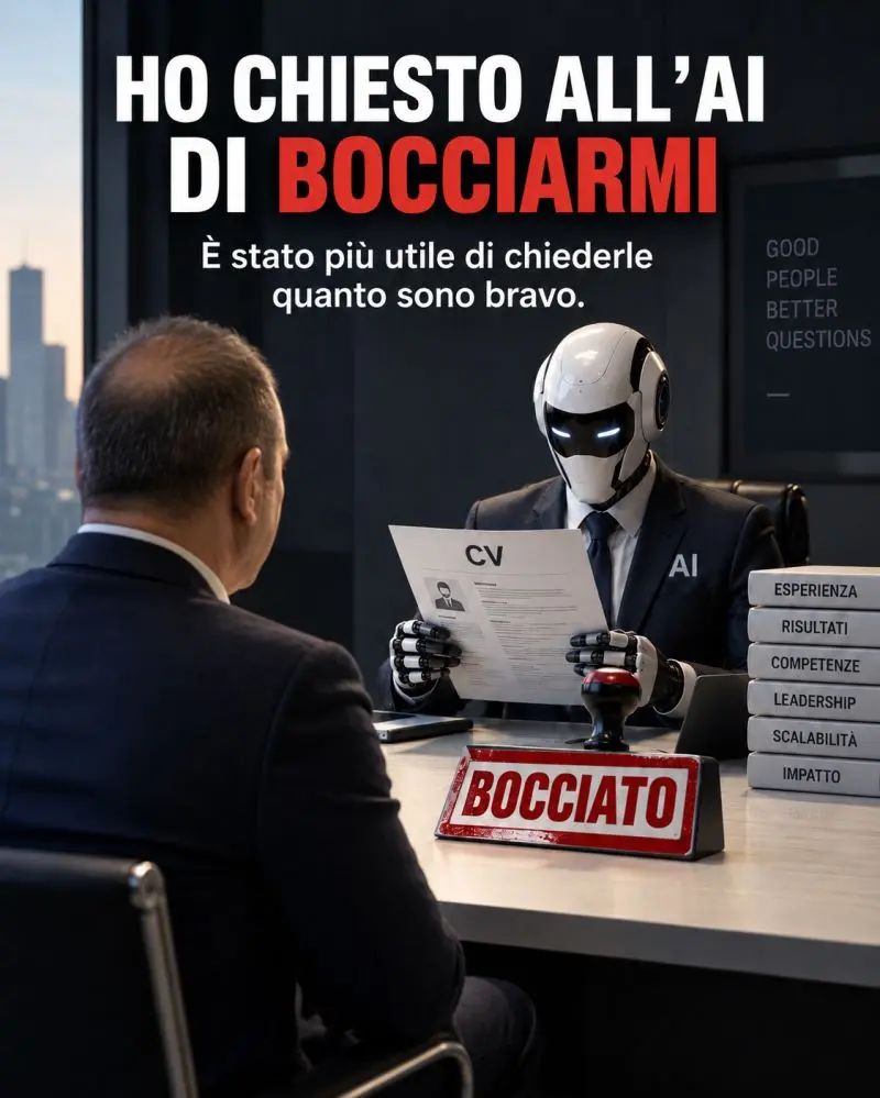 Un robot recruiter che boccia un candidato dopo aver valutato il CV - una revisione critica del personal branding