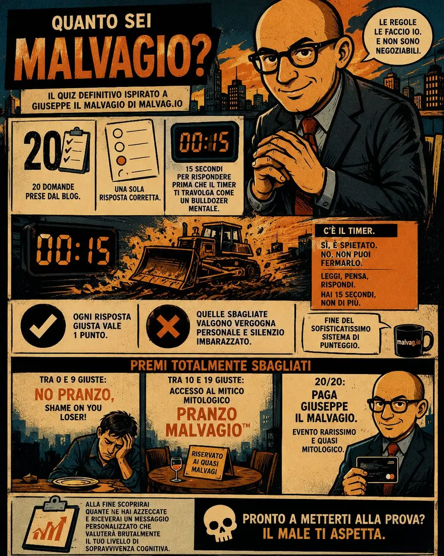 Immagine promozionale della sfida del quiz malvagio