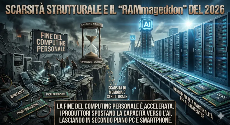 Scarsità strutturale di memoria: il RAMmageddon del 2026